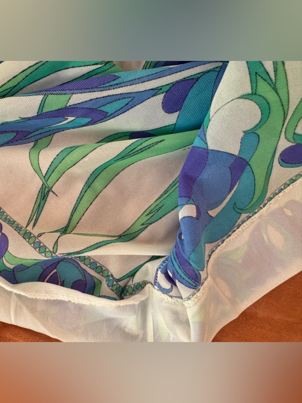 Vintage Emilio Pucci // Formfit Rogers Maxi Slip / Dress 70s Blue Green Floral S - Picture 6 of 8